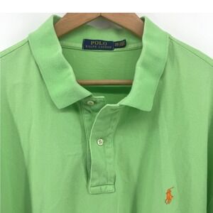 Polo Ralph Lauren Men's Green Big & Tall 3XB Polo Shirt Embroidered‎ Pony Cotton